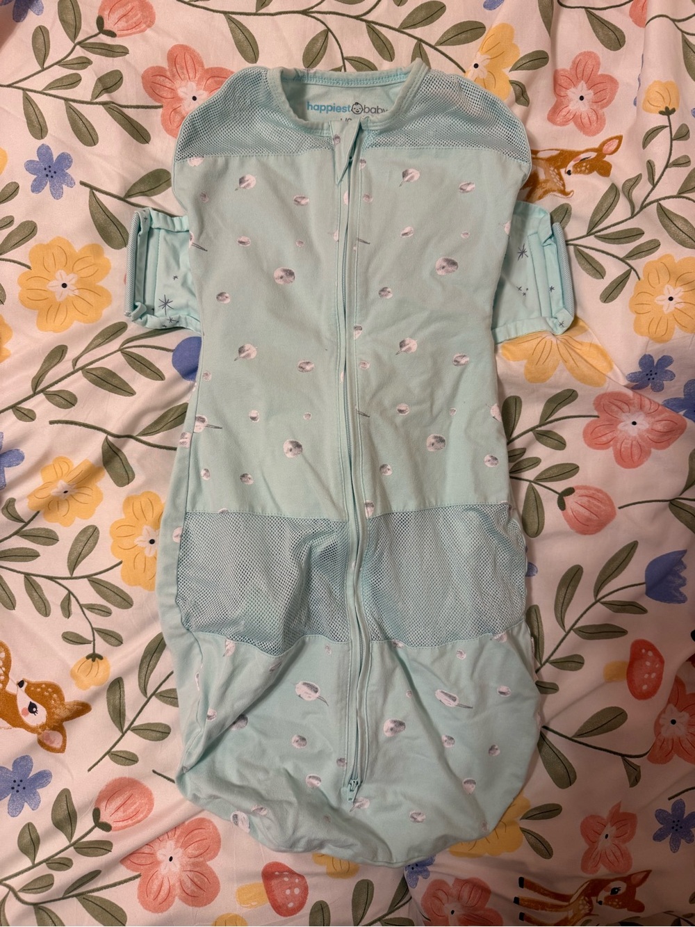 happiest baby Mint Green Swaddle Sleep Sack with Zipper Closure